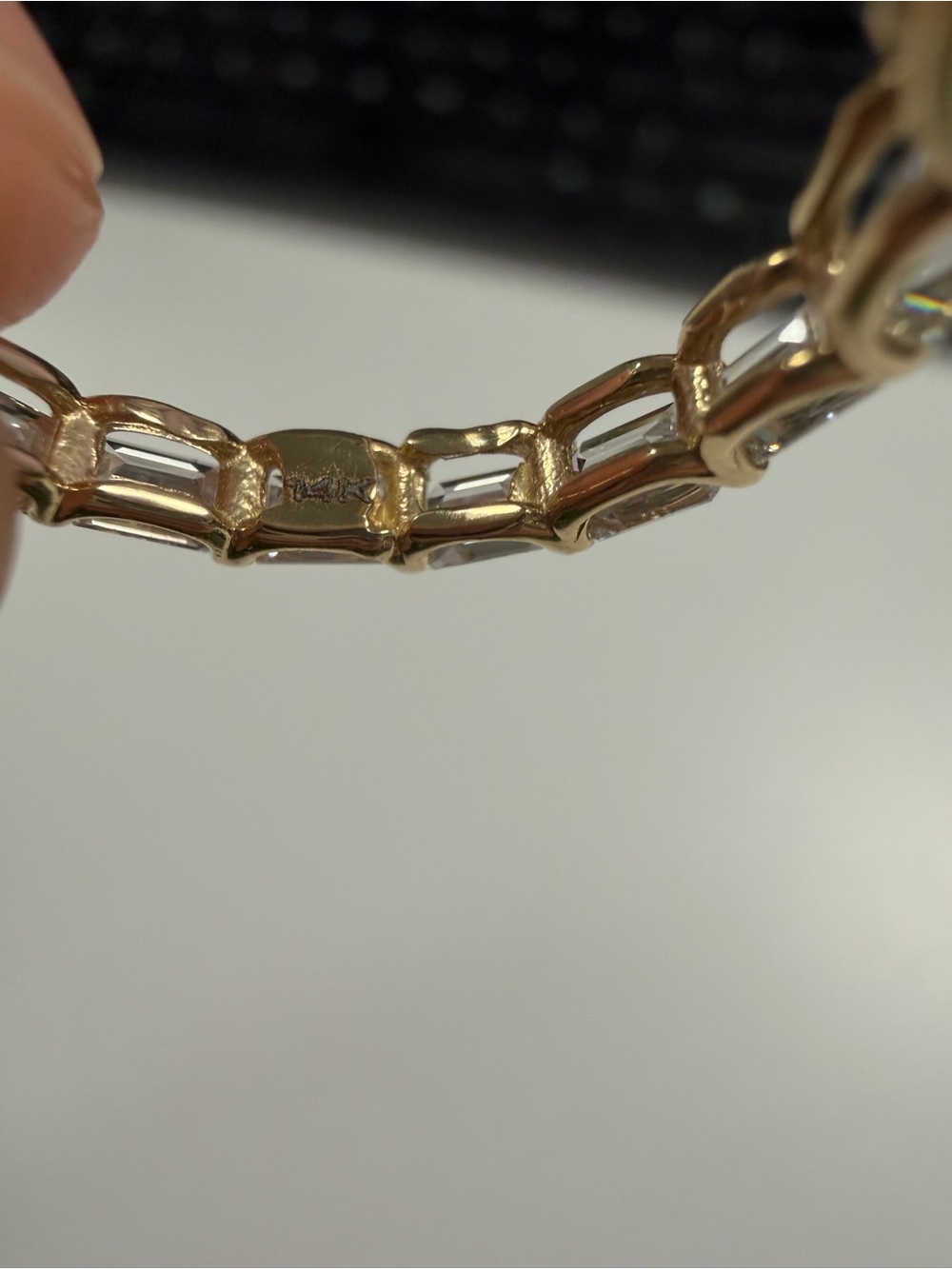 14k Yellow Gold Lab Diamond Emerald Eternity Band size 7.25 2.86 carats - Picture 4 of 5